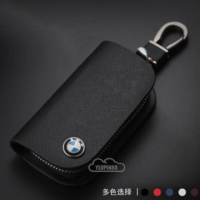 ของแท้หนังกุญแจรถผู้ถือพวงกุญแจกุญแจซิปกระเป๋ากระเป๋าสตางค์พวงกุญแจป้องกันสําหรับ BMW E90 E46 E30 E3
