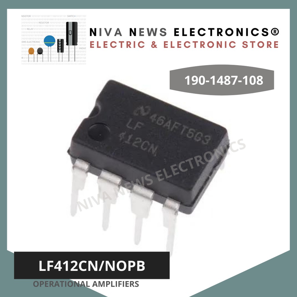 เครื่องขยายเสียงปฏิบัติการ - Op Amps LOW OFFSET,LOW DRIFT DUAL JFET INP OP AMP [LF412CN/NOPB]