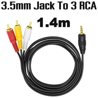 สาย 3.5mm Jack To 3 RCA Male Audio Video AV Cable AUX Stereo Cord 3RCA Standard Converter Wire for Speaker TV Box CD DVD