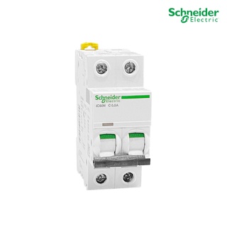 Schneider A9F74270 Miniature circuit-breaker, Acti9 iC60N, 2P, 0.5 A, C curve, 6000 A (IEC 60898-1), 50 kA (IEC 60947-2)