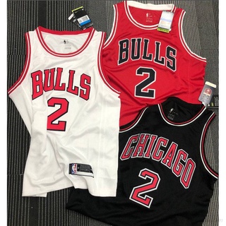 เสื้อกีฬาแขนกุด ลายทีม NBA Jersey Chicago Bulls No.2 BALL ACE 2021 22 พลัสไซซ์