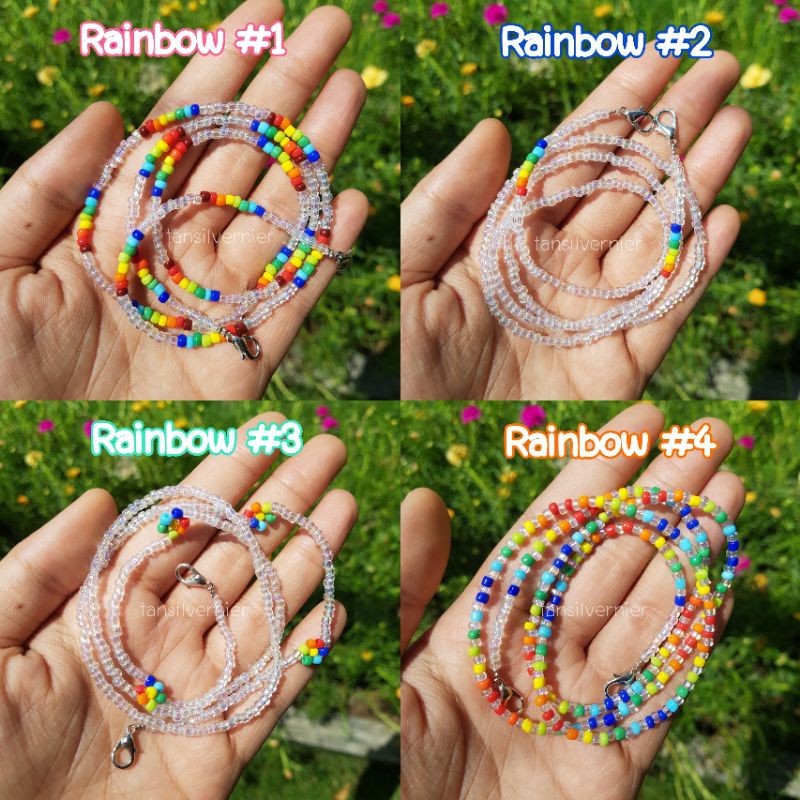 [2] 🌈 Rainbow 🌈 สายคล้องแมส สายคล้องแว่น Mask ลูกปัด
