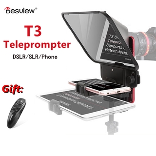 Bestview T3 Teleprompter โทรศัพท์ DSLR บันทึกแบบพกพา Teleprompter สำหรับ 11 นิ้วแท็บเล็ต โทรศัพท์แจ้ง Inscriber Reader