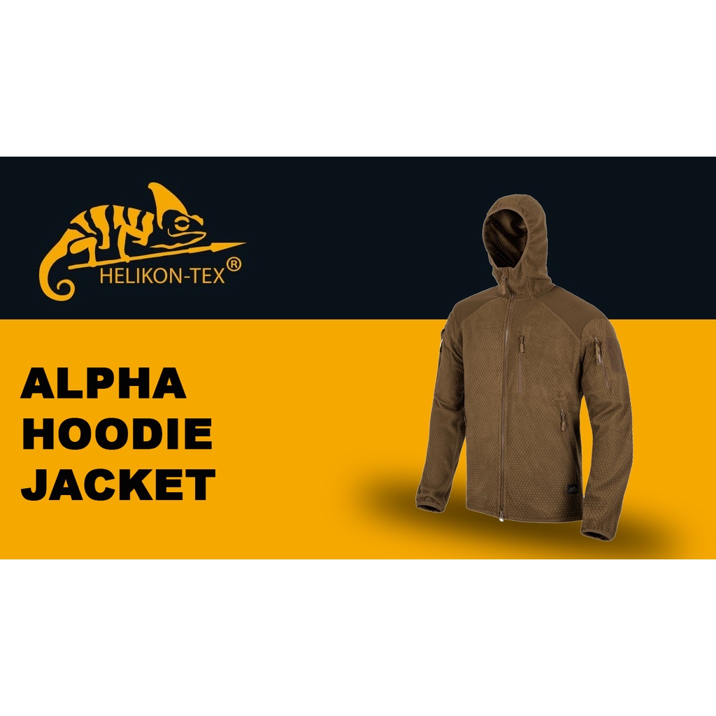 เสื้อแจ็คเก็ต HELIKON-TEX ALPHA HOODIE JACKET - GRID FLEECE