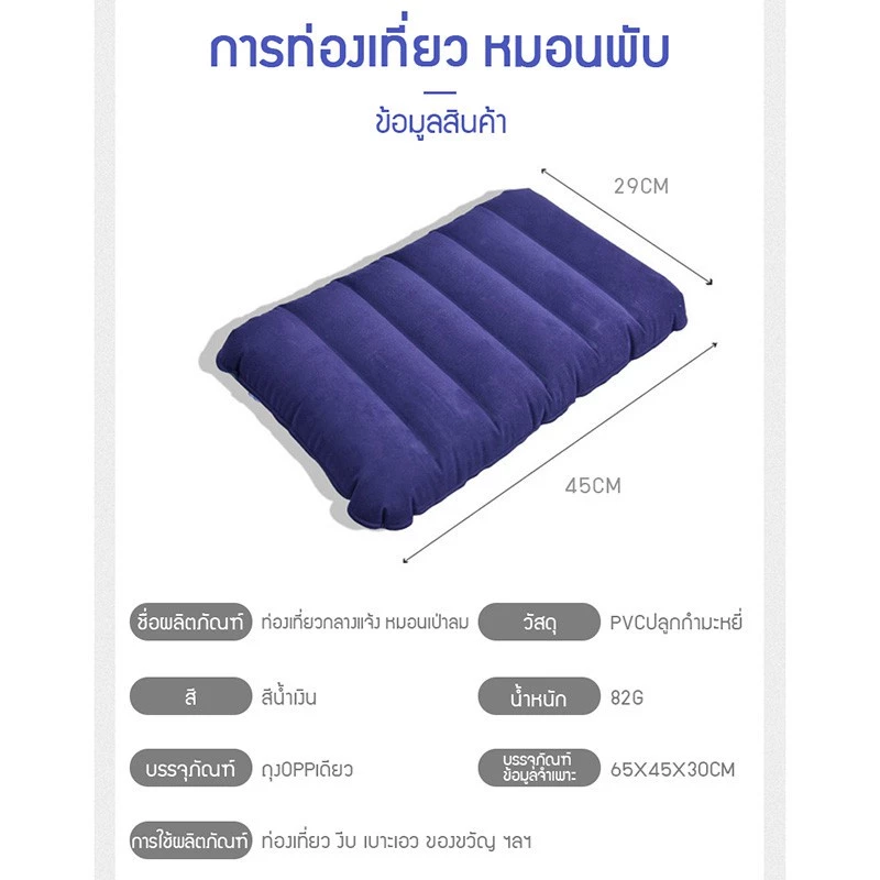 หมอนเป่าลม อเนกประสงค์ สำหรับเดินทาง แคมป์ปิ้ง thumbnail 5