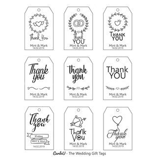 (แพค 50) ป้ายแท็กของชำร่วยงานแต่งงาน Thank You Wedding Gift Tag – เปลี่ยนข้อความได้