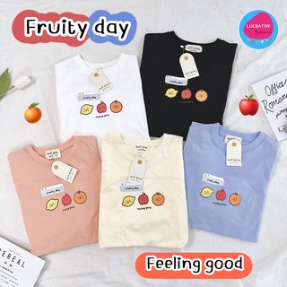 เสื้อโอเวอร์ไซต์ สกรีนลาย Fruity day