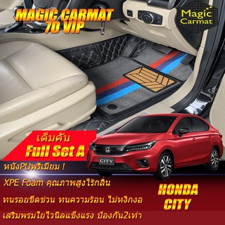 Honda City Sedan 2019-รุ่นปัจจุบัน Full Set A  (เต็มคันถาดท้ายรถ A) พรมรถยนต์ Honda City Sedan พรม7D VIP Magic Carmat