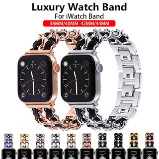 สายนาฬิกาข้อมือ สเตนเลส หรูหรา สําหรับ iWatch 8 7 Band 41 มม. 45 มม. iWatch series se 6 5 4 3 40 มม. 44 มม.