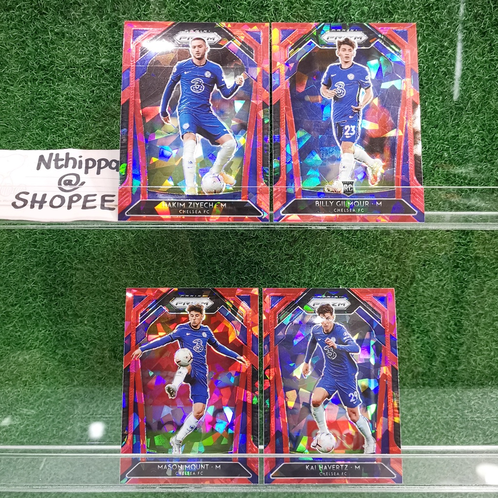 ขาย การ์ด Panini Prizm Premier League 2020-21 Kai Havertz Mount Ziyech Gilmour Red Cracked Ice Chels