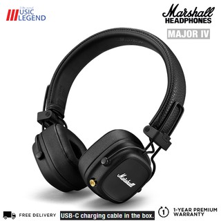 Marshall หูฟังไร้สาย - Marshall Major IV Bluetooth Black รับประกันศูนย์ 1 ปี จัดส่งฟรี