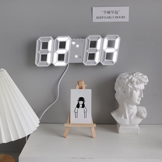 3D LED Clock  งีบหลับ นาฬิกาอิเล็กทรอนิกส์เรืองแสง นาฬิกาปลุก นาฬิกาติดผนัง นาฬิกาแขวน นาฬิกาดิจิตอล เลือกได้หลายสี