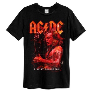 Tmgts1 {พร้อมส่ง เสื้อยืดผ้าฝ้าย แขนสั้น พิมพ์ลาย Live At Donington Bon Scott Ac Dc Is Back โอเวอร์ไซซ์ ของขวัญคริสต์มาส