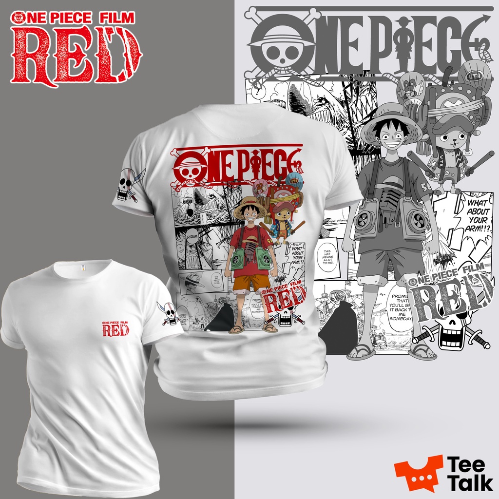 MB09 TEE ผ้าฝ้ายพรีเมี่ยม 100% ONE PIECE RED ANIME Graphic TShirt เสื้อยืด Unisex