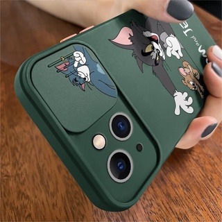 เคสโทรศัพท์มือถือซิลิโคน ป้องกันเลนส์ ลาย Tom Jerry สําหรับ Iphone 11 13promax 12 xs xr