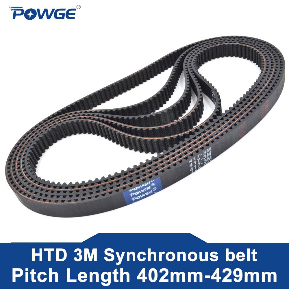 POWGE HTD 3M Timing belt Pitch length 402/405/408/411/414/417/420/423/426/429mm Width 6-30mm 411-3M/