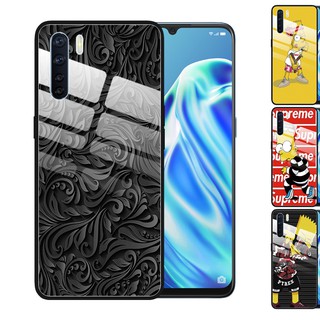 Realme C11 C12 C15 Realme5 5i 5S 6 X2 Pro XT Realme 7 6 Pro X50 กรณีโทรศัพท์กระจก ปกโทรศัพท์ Phone Case Supreme Simpson Tempered Glass Cover Anti-Scratch