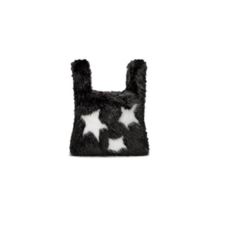 REBECCA MINKOFF STAR FUR SHOPPER BLACK