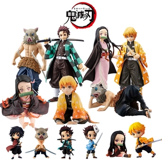 Anime Demon Slayer Figure Kimetsu No Yaiba Tanjirou Nezuko Zenitsu Inosuke Action Figure Collection Model Toys