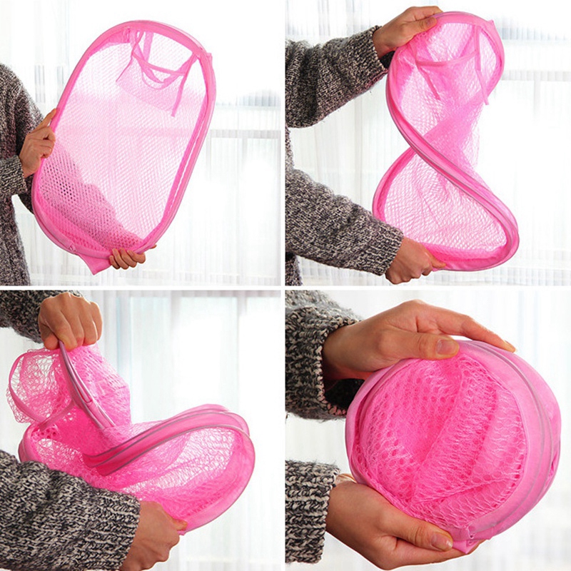 Foldable Color Net Storage Basket Laundry Basket Laundry Basket,Clothes Basket Is Perfect for