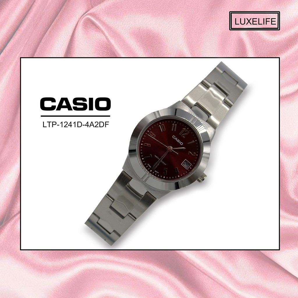 นาฬิกาข้อมือ Casio รุ่น LTP-1241D-4A2DF นาฬิกาข้อมือผู้หญิง สายสแตนเลส