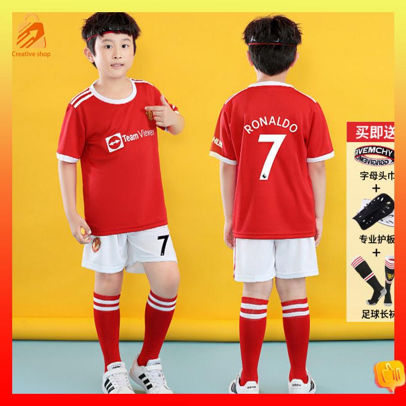 เสื้อบอลแมนยู เสื้อแมนยูแท้ ชุดฟุตบอลสำหรับเด็กชุดฟุตบอลชายสั้น -การฝึกซ้อมชุดเครื่องแบบเครื่องแบบหล