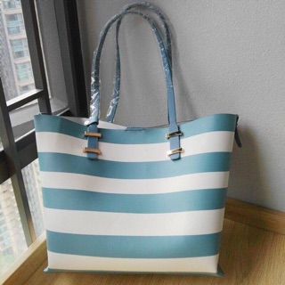 ZARA TWO-TONE STRIPED TOTE 🍭