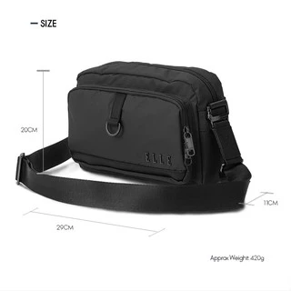 ELLE Travel Bags Series100%Recycled Nylon Mipan Regan กระเป๋าสะพายข้างแนวนอน น้ำหนักเบาและทนทาน #Item83513