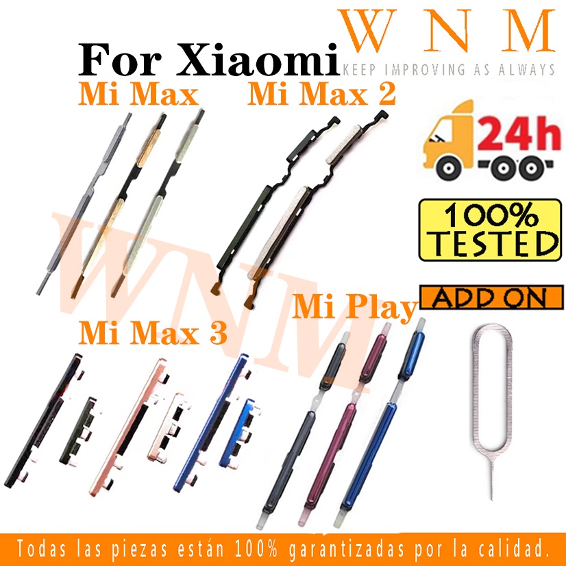 ปุ่มเปิดปิดสําหรับ Xiaomi MI Max 2 3 Play / Max2 Max3 ปุ่มปุ่มเปิดปิดระดับเสียงปุ่มขึ้นและลงด้านข้างอะไหล่ทดแทน