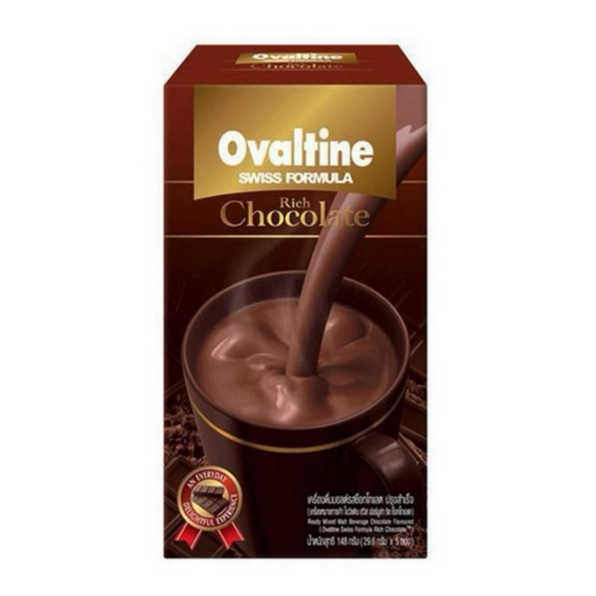 Ovaltine Swiss Formula Rich Chocolate Drink 29.6 g โอวัลติน สวิส ฟอมูล่า ริช ช๊อคโกแลต ปริมาณ 29.6g X 5 ซอง