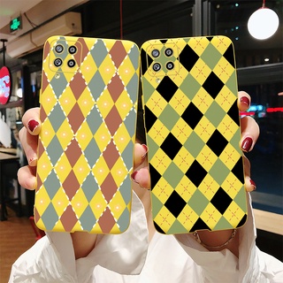 เคสโทรศัพท์ซิลิโคน TPU แบบนิ่ม ลายตารางหมากรุก สีแคนดี้ สําหรับ Samsung Galaxy A12 A22 5G 4G A125F A225F A226B