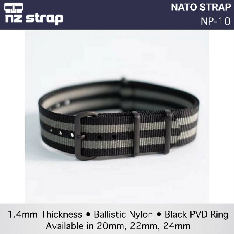 [NP-10] ขนาด 20,22,24 - NYLON Nato BALLISTIC NYLON สายนาฬิกาข้อมือ (Bond Series)