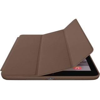 เคสหนังสำหรับไอแพดมินิ 1/2/3 ,ไอแพด Mini 1/2/3  Smart Case Three Fold ด้านในบุกำมะหยี่ - น้ำตาลเข้ม