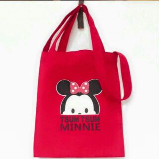 กระเป๋าผ้า tote สะพายข้าง disney tsum tsum