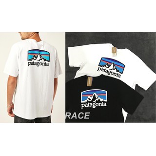 【RACE】Pata Fitz ROY HORIZONS เสื้อยืดแขนสั้น พิมพ์ลายโลโก้ภูเขา สีดํา สีขาว