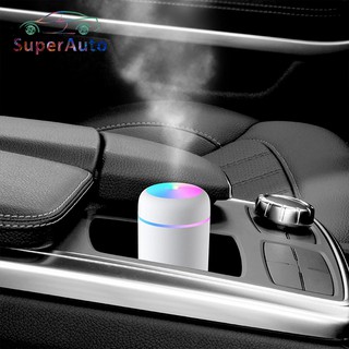 Superauto เครื่องฟอกอากาศความชื้นอโรมา อัลตราโซนิก 300 มล. มีไฟ LED USB สําหรับบ้าน รถยนต์