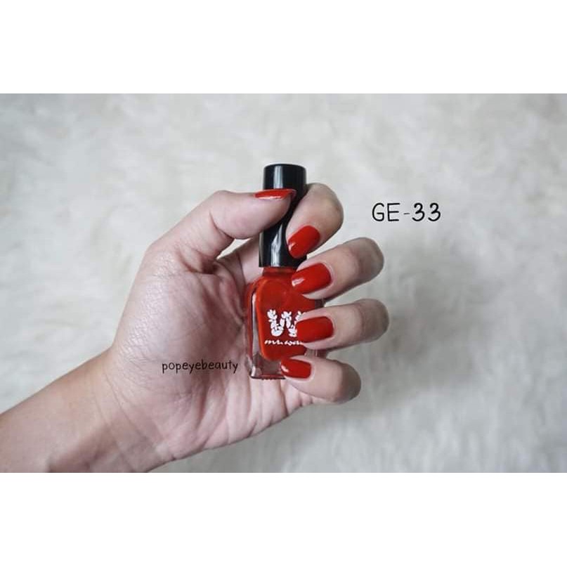 GE-33 สีแดงสด สีเจลรักษาสุขภาพเล็บไม่ง้อเครื่องอบ Mr.wat-gel effect