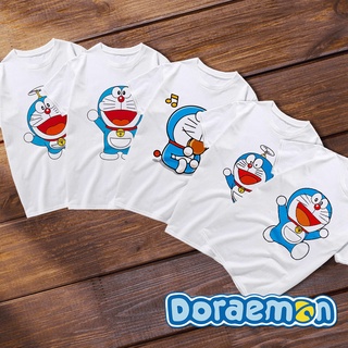 เสื้อยืดสีขาวผู้ชาย เสื้อยืดวินเทจ Doraemon เสื้อยืดลายโดเรม่อนเสื้อยืดอินเทรนด์ เสื้อยืดผู้ชาย90