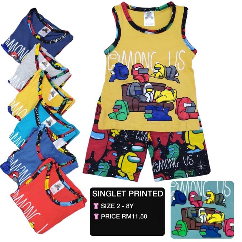 Set เสื้อสายเดี่ยว Among Us Kids