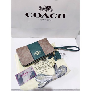 กระเป๋าคล้องมือ COACH 2ซิป กระเป๋าขนาด 7นิ้ว มาใหม่งานดี งานตรงปก  รูปถ่ายจากสินค้าจริง พร้อมส่ง