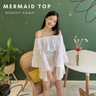 Mermaid top เสื้อจั้มเอว ปาดไหล่