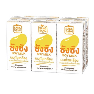 (แพ็ค 6) Sang Sang Soy UHT Milk ซังซัง ผลิตภัณฑ์นมถั่วเหลืองยูเอชที รสหวานน้อย 300 มล.