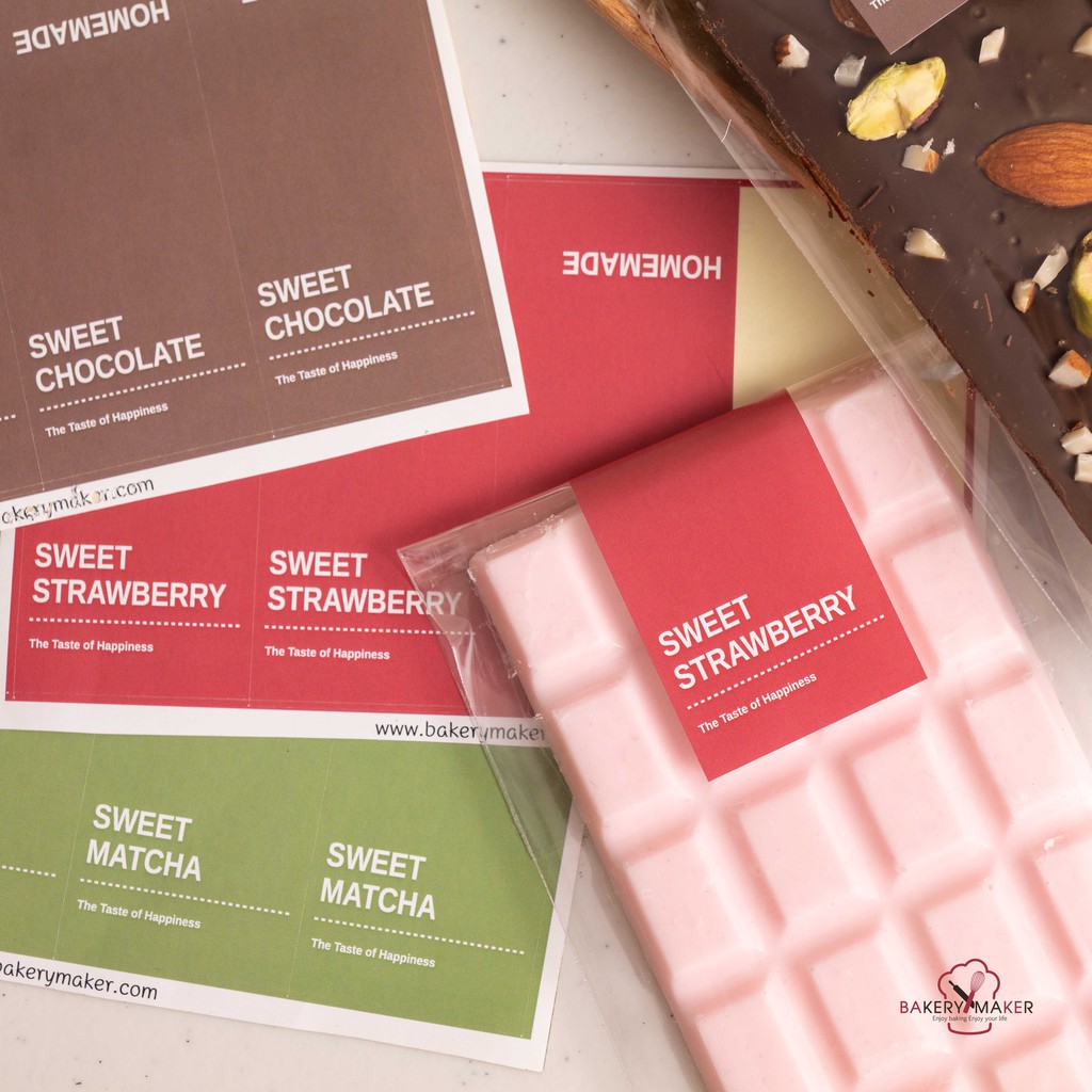 สติกเกอร์รสชาตินามะ Chocolate,Strawberry,Matcha แพ็คละ 20 ดวง