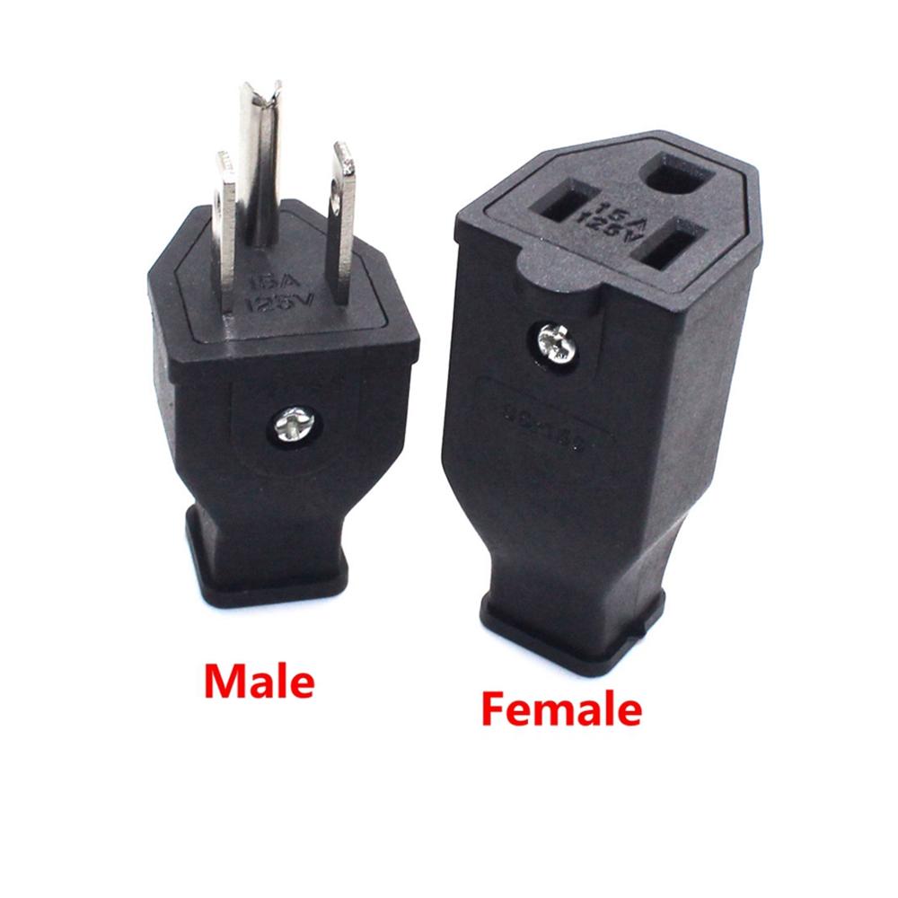 US American 3 Pins อุตสาหกรรม AC ไฟฟ้า Rewireable ปลั๊กชายลวด Socket Outlet อะแดปเตอร์สายไฟต่อ 15A