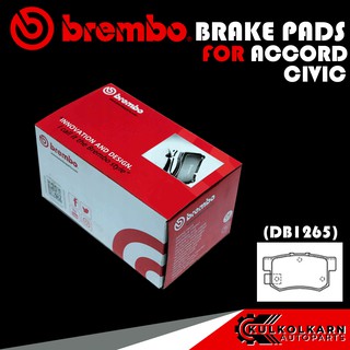 BREMBO ผ้าเบรคหลัง HONDA ACCORD 1990-07, CIVIC 2000-15 (CERAMIC) (P28 022C)