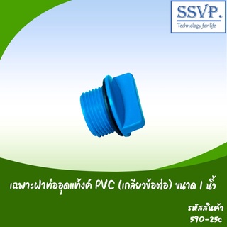 เฉพาะฝาท่ออุดแท้งค์ PVC (เกลียวข้อต่อ) ขนาด 1"   รหัสสินค้า 590-25C  บรรจุ 5 ตัว