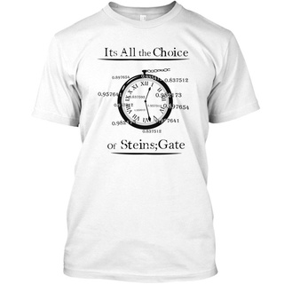 เสื้อยืดผ้าฝ้ายพิมพ์ลายขายดี เสื้อยืดลําลอง พิมพ์ลาย The Choice of Steins Gate คุณภาพสูง แฟชั่นฤดูร้อน สําหรับผู้ชาย และ