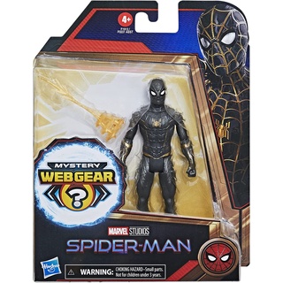 Marvel Spider-Man Far From Home Mystery Web Gear Spider-Man Black &amp; Gold Suit 6" Figure สินค้าใหม่ลิขสิทธิ์