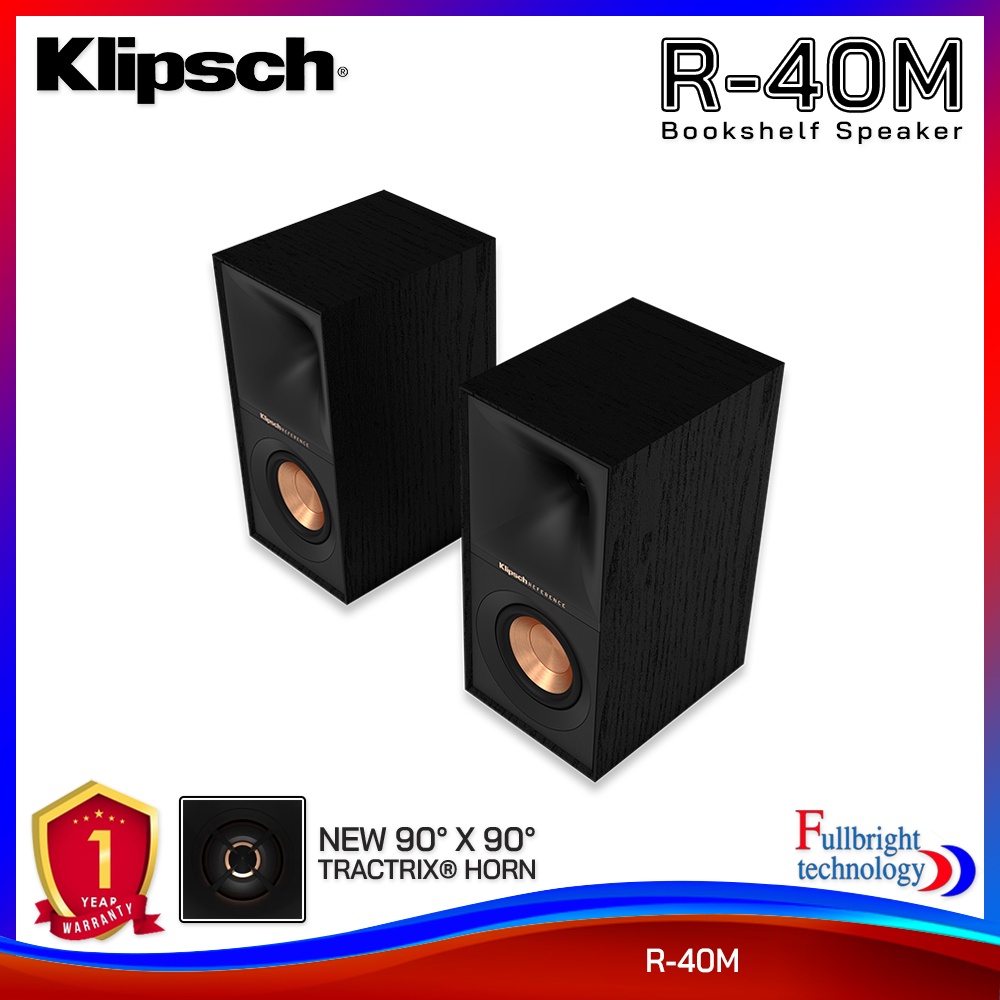 Klipsch R-40M Bookshelf Speaker ลําโพงบุ๊คเชลล์ ดอกลำโพงขนาด 4 นิ้ว รับประกันศูนย์ไทย 1 ปี