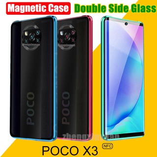 กระจกสองด้าน เคสประกบแม่เหล็ก Xiaomi POCO X3 NFC POCO X3NFC X3 PRO X3PRO คสประกบแม่เหล็กเคสประกบ เคสแม่เหล็ก สองด้าน Double Sided Tempered Glass Cover